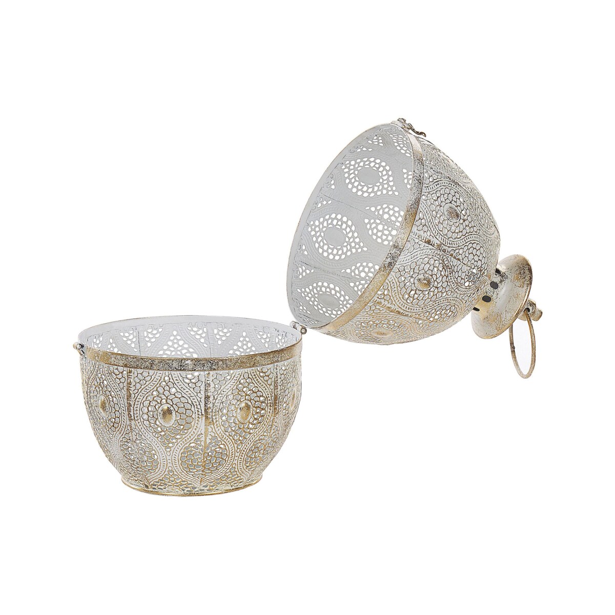 Lampion metalowy 34 cm złoty AMORGOS