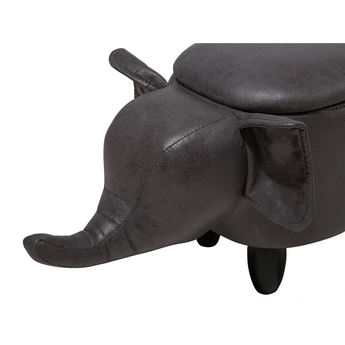 Pufa zwierzak ze schowkiem ekoskóra ciemnoszara ELEPHANT