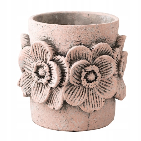 OSŁONKA na doniczkę FLOWER beton różowa śr. 15cm