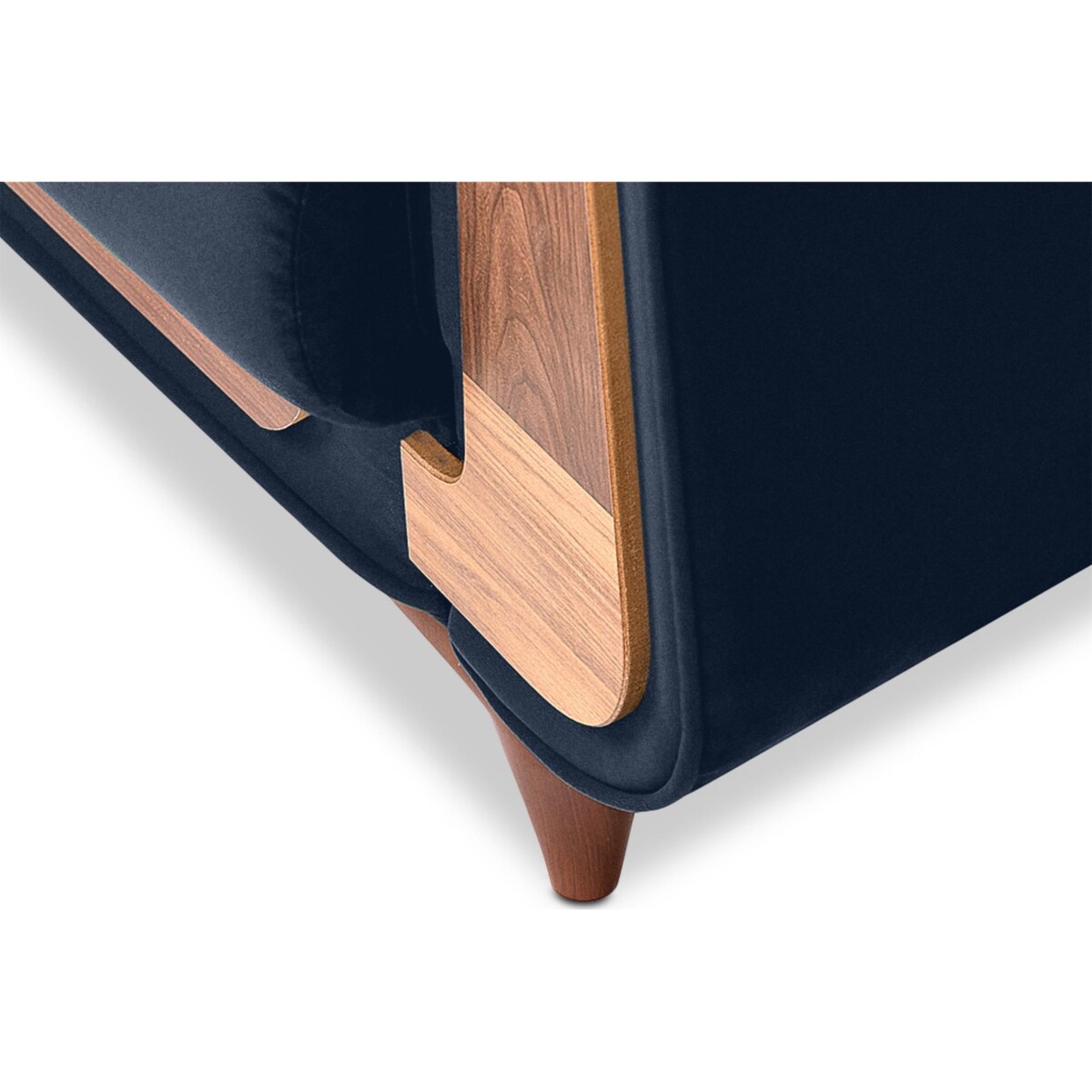 KONSIMO GUSTAVO Fotel do salonu w kolorze granatowym, aksamitny