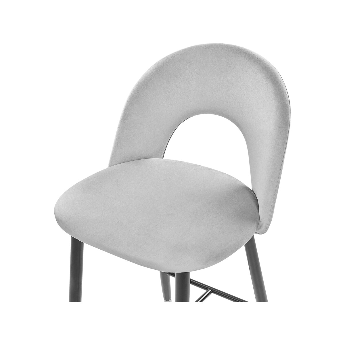 Zestaw 2 krzeseł barowych welurowy szary FALTON