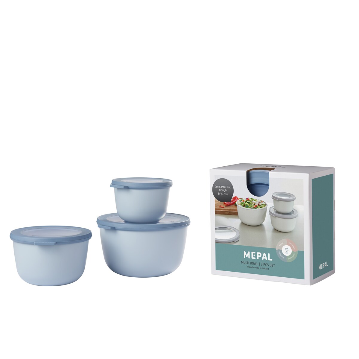 Zestaw 3 misek Cirqula okrągła 500 1000 2000 Nordic Blue 106231015700