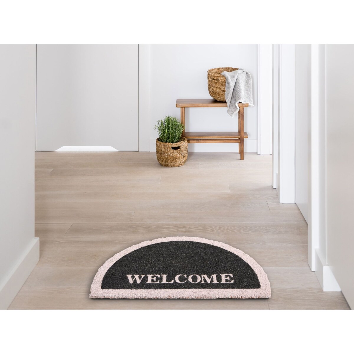 Wycieraczka BUHI Czarny 45 x 75 cm Napis Włókno kokosowe