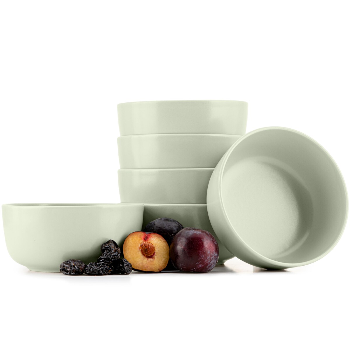 KONSIMO VICTO Zestaw misek dla 6 osób (6 elementów) beżowo-zielono-szary