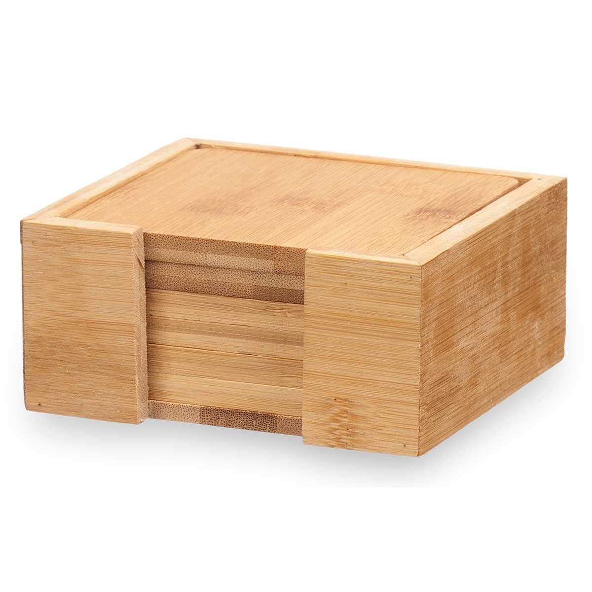 Podstawka pod kubek drewniana SQUARE, bambus, 6 sztuk