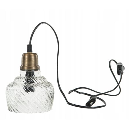 LAMPA wisząca LAURA złota szklany klosz