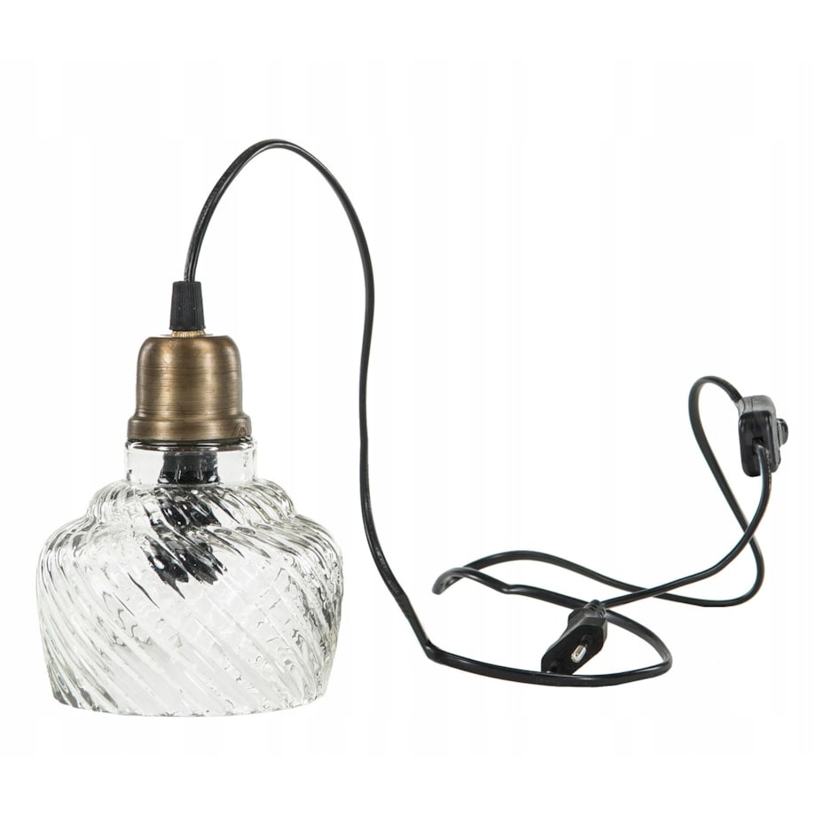 LAMPA wisząca LAURA złota szklany klosz