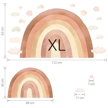 Naklejka na ścianę Tęcza Beżowa xl