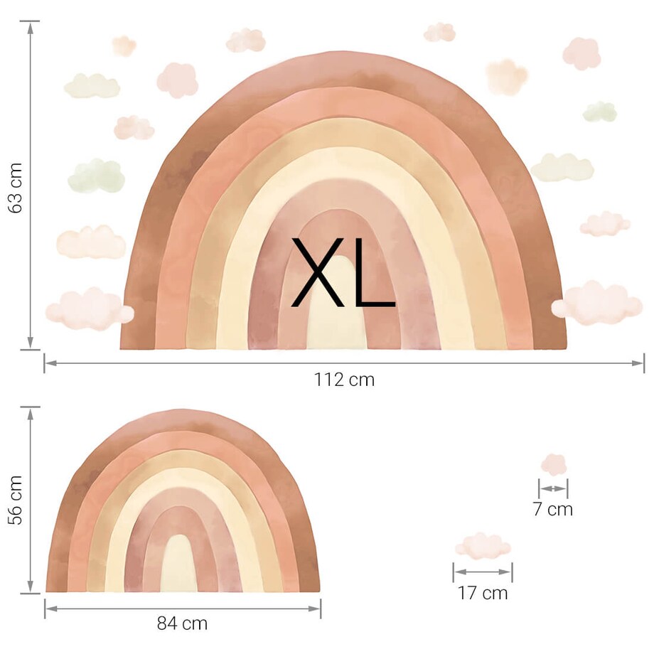 Naklejka na ścianę Tęcza Beżowa xl
