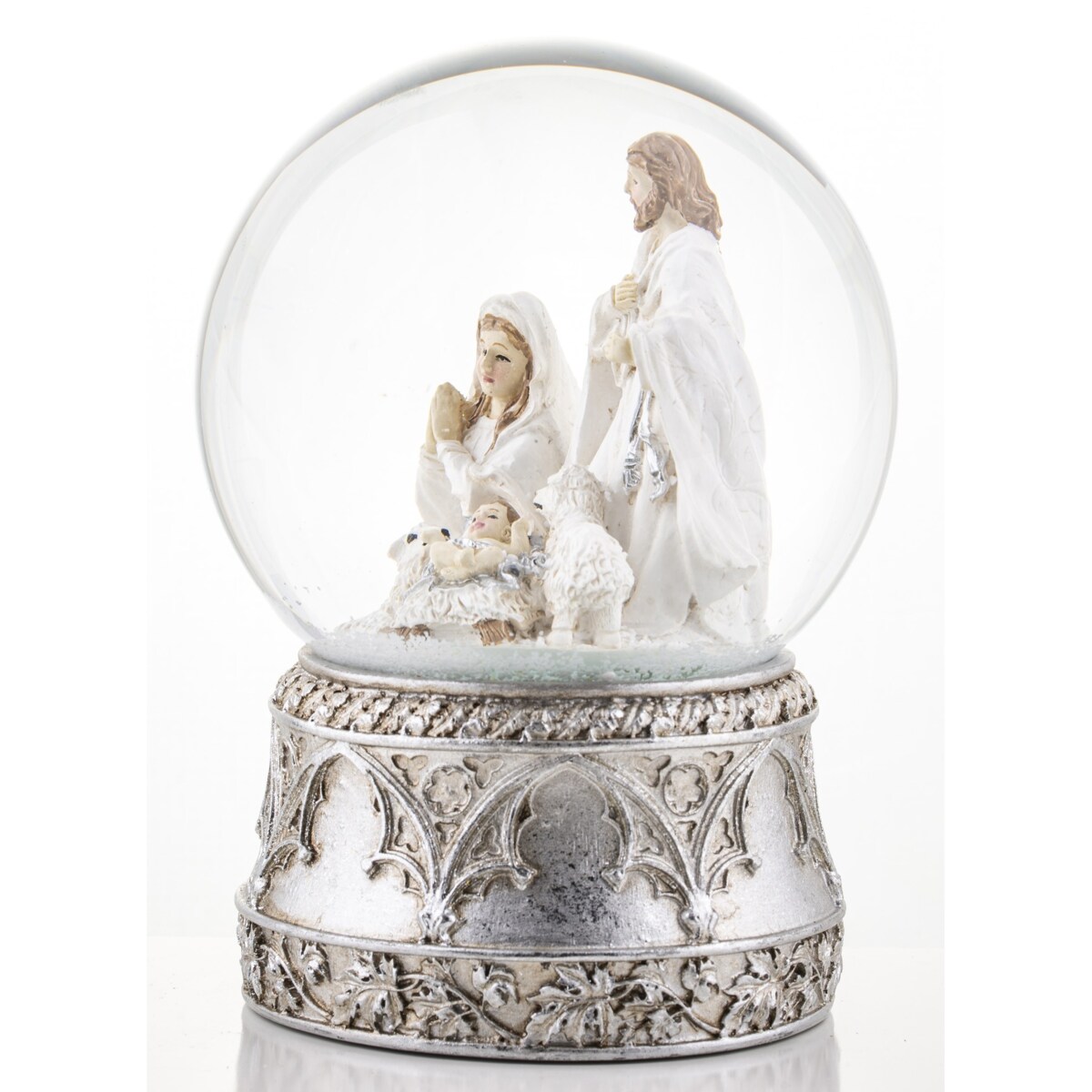 Szklana kula 17x11x11 cm BEBOLITO srebrna dekoracja