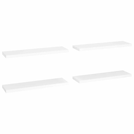 vidaXL Półki ścienne, 4 szt., białe, 90x23,5x3,8 cm, MDF