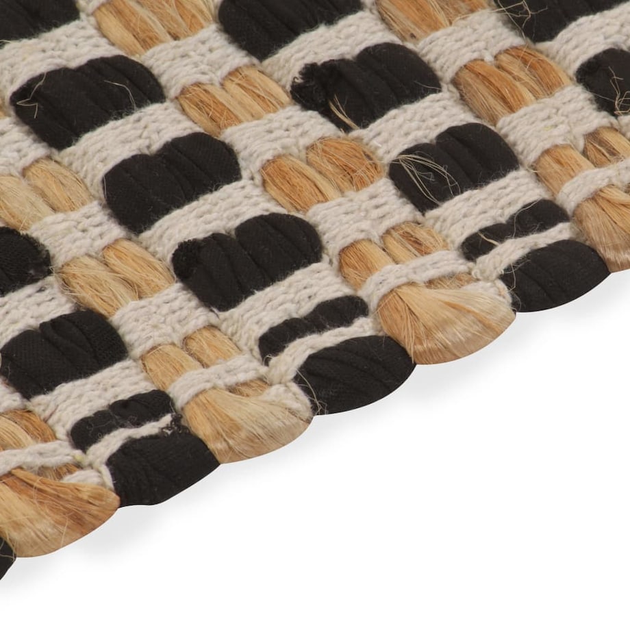 vidaXL Zestaw ręcznie tkanych mat łazienkowych, juta, naturalny czarny