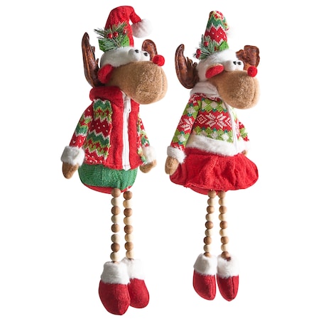 Zestaw 2 dekoracji świątecznych GEITSJOEN Renifer 55/58 cm Kolorowy