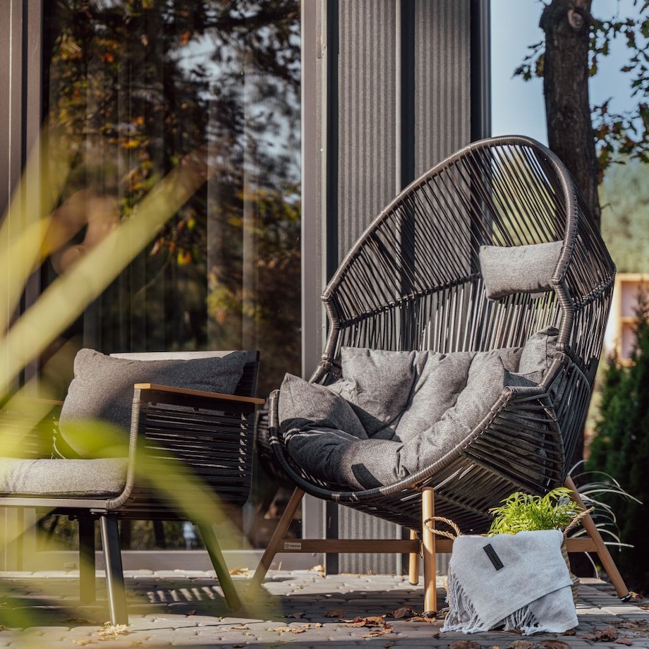 Fotel ogrodowy Holand antracytowy, szary, ogrodowy