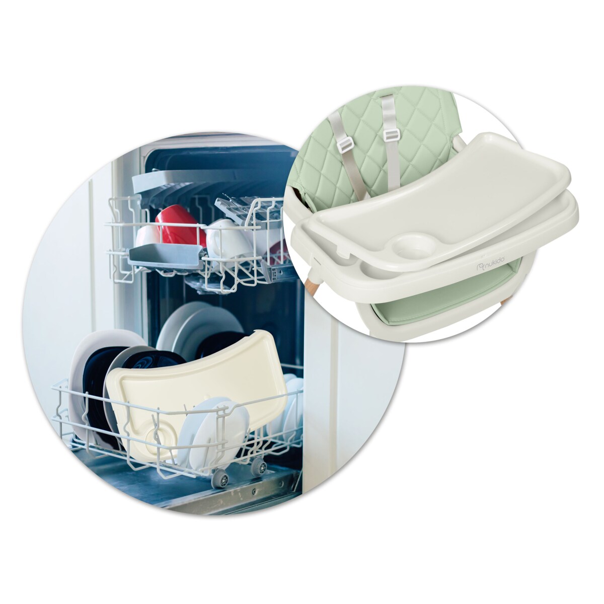 Krzesełko do karmienia dla dzieci fotelik 3w1 tacka Nukido