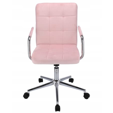 Krzesło obrotowe biurowe QUATRO różowe welur
