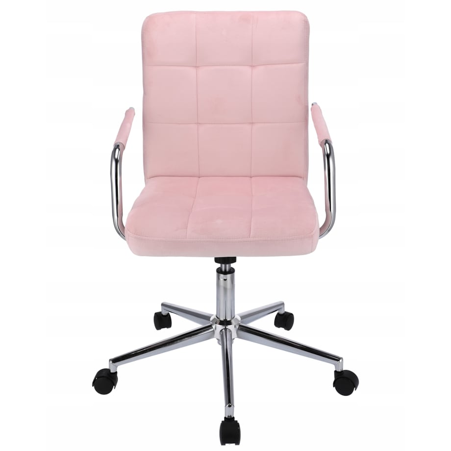 Krzesło obrotowe biurowe QUATRO różowe welur