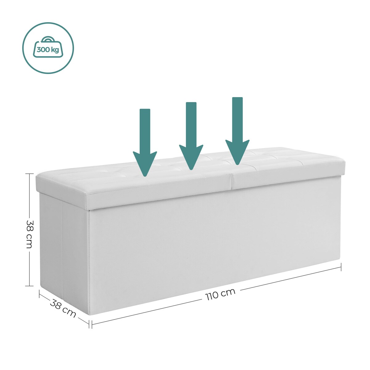 Pufa 110X38X38 Cm Biały