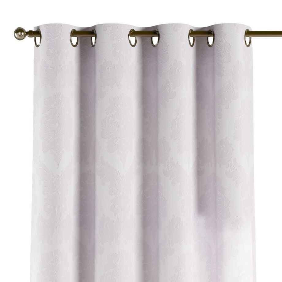 Zasłona na kółkach 1 szt. 130x260 liście akantu na białym tle