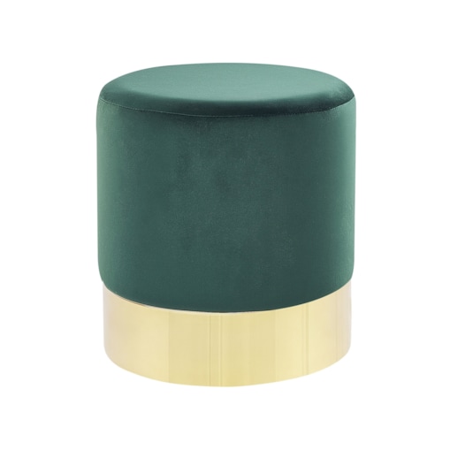 Puf welurowy ⌀ 39 cm ciemnozielony SOPHIA