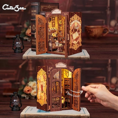Miniaturowy domek Book Nook - Klub książki - CuteBee