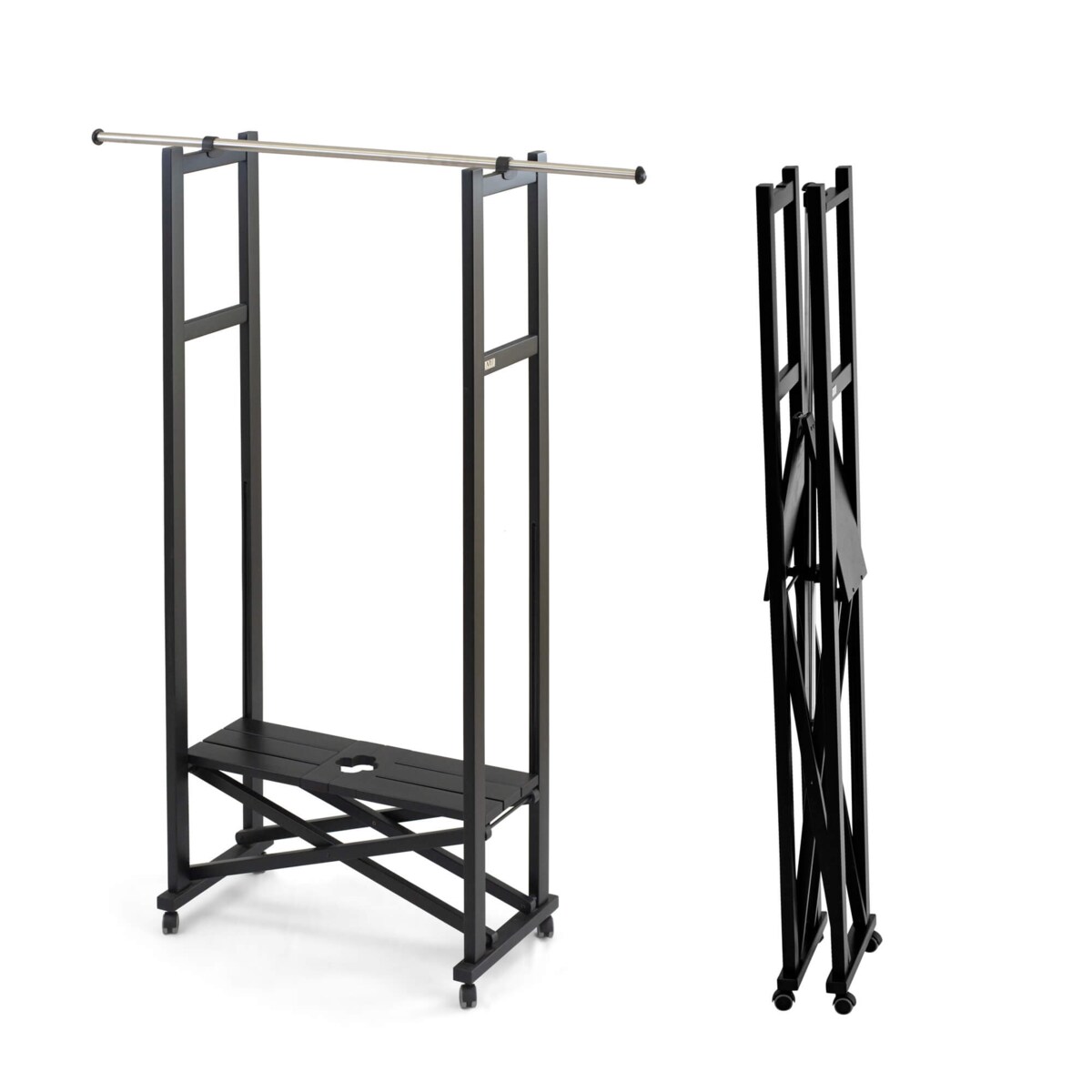 ARREDAMENTI ELIOS Stojak na ubrania - 37 x 78 cm, Czarny