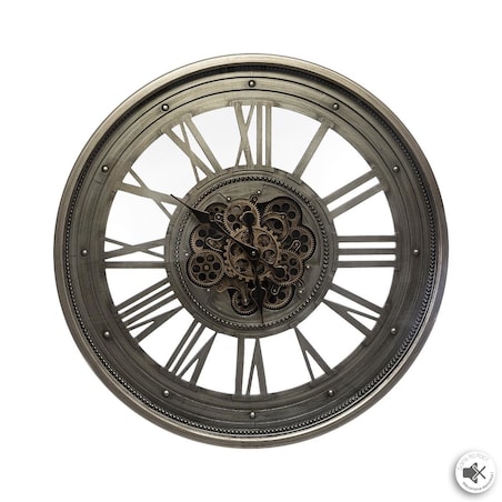 Zegar ścienny metalowy koła zębate 80 cm