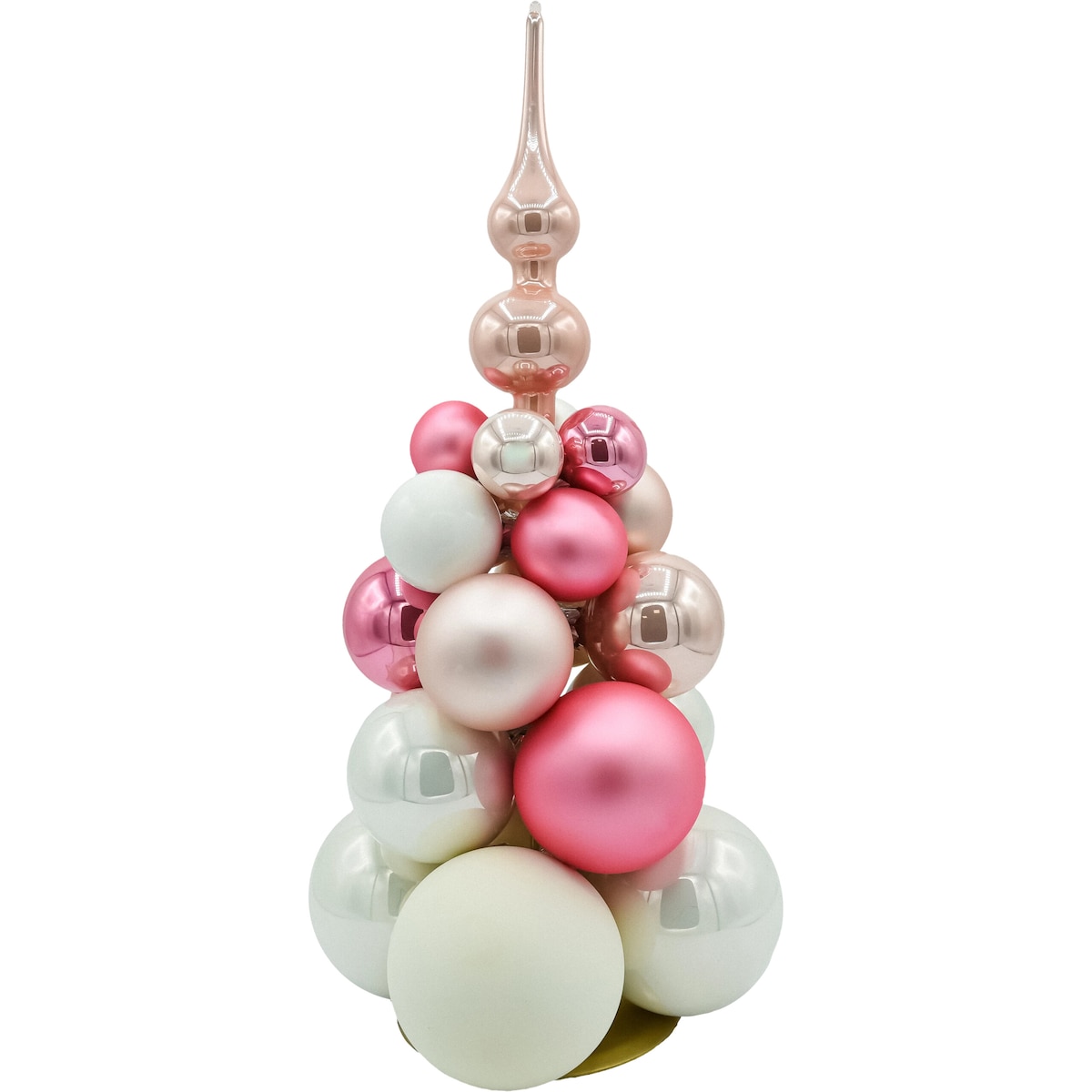 Szklana choinka: róż i biel