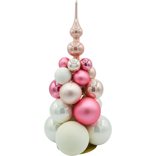 Szklana choinka: róż i biel