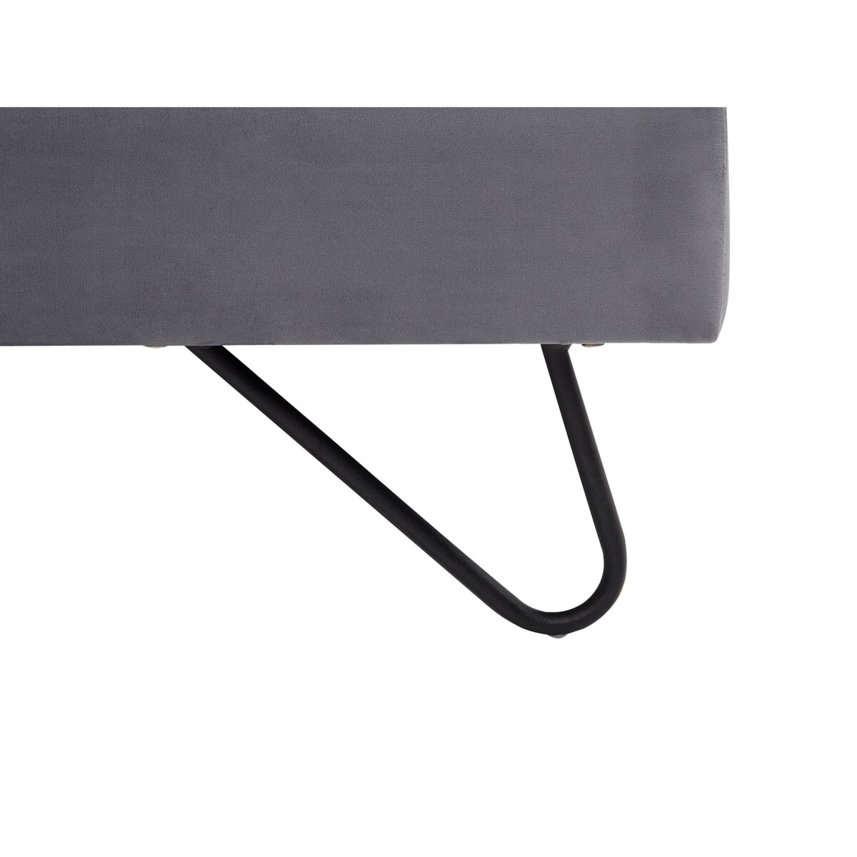 Łóżko welurowe 180 x 200 cm szare LANNION