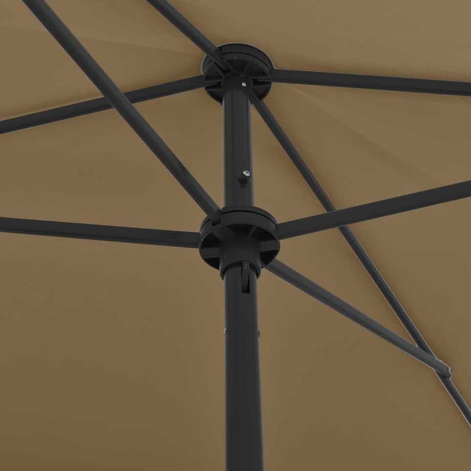 vidaXL Parasol plażowy, taupe, 200x125 cm
