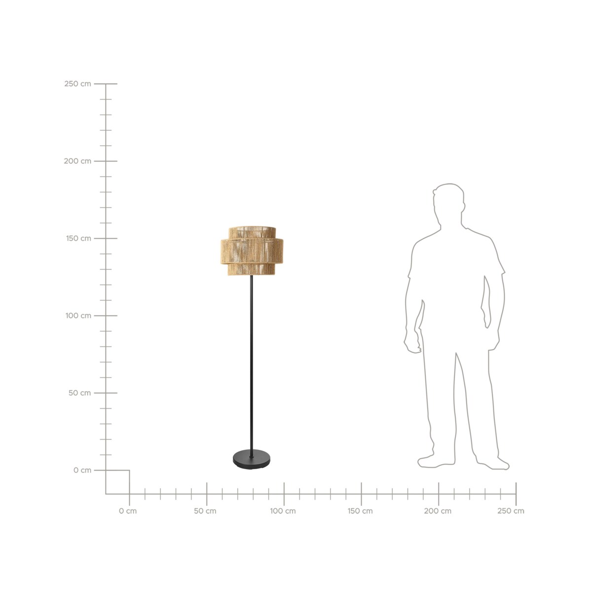 Lampa podłogowa WOKIRO Papierowy sznurek Naturalny