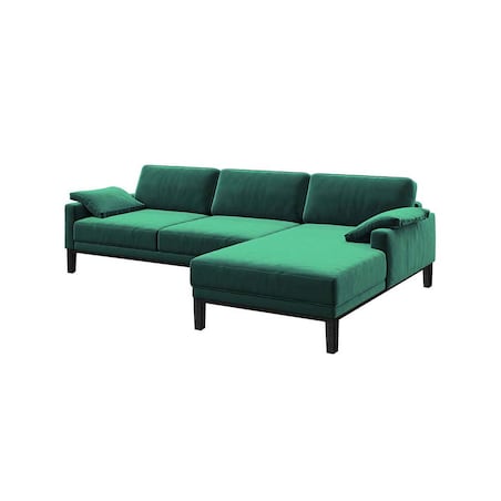 Sofa narożna Musso - ciemnozielona