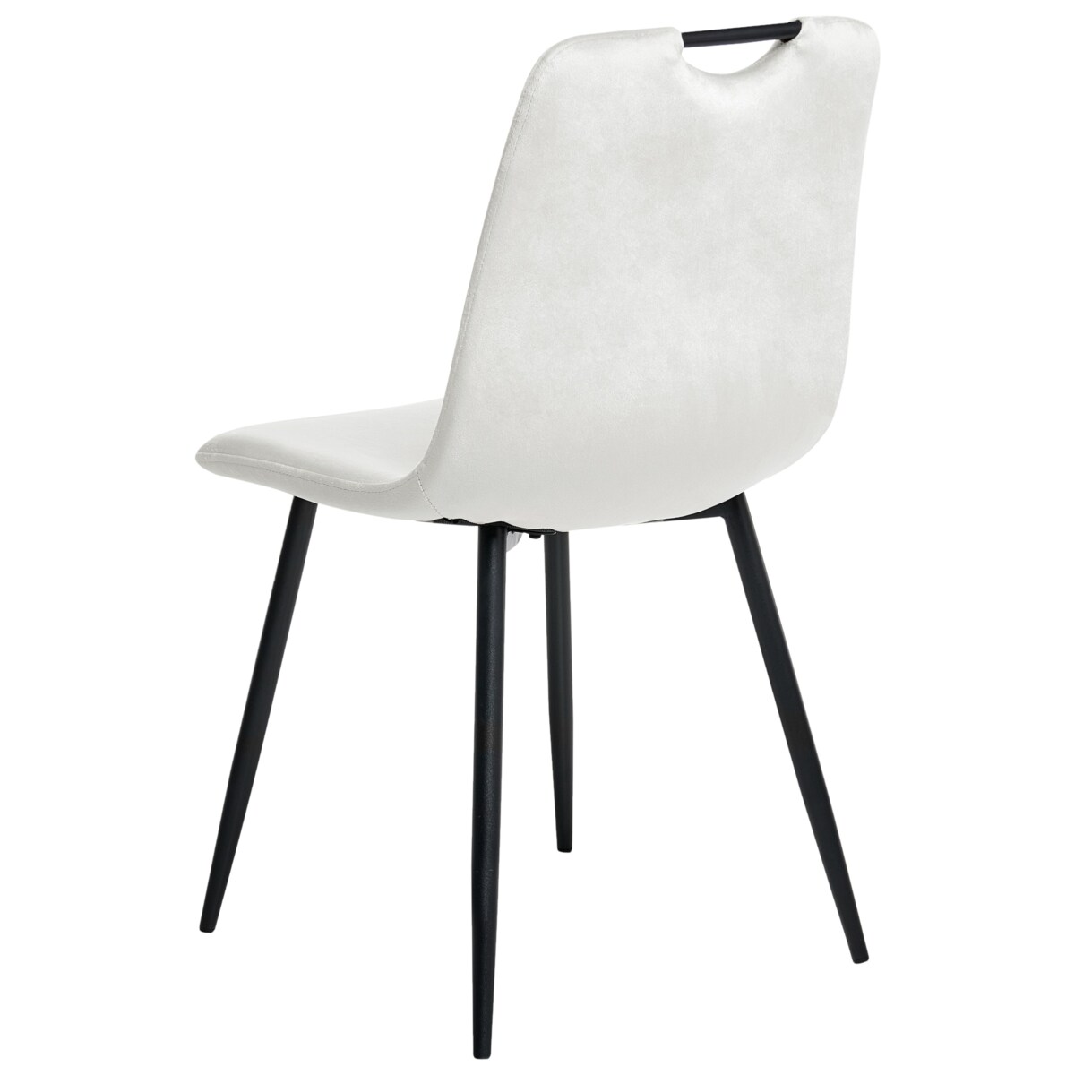 Zestaw 4 krzeseł do jadalni ARGYLE Welur Złamana biel