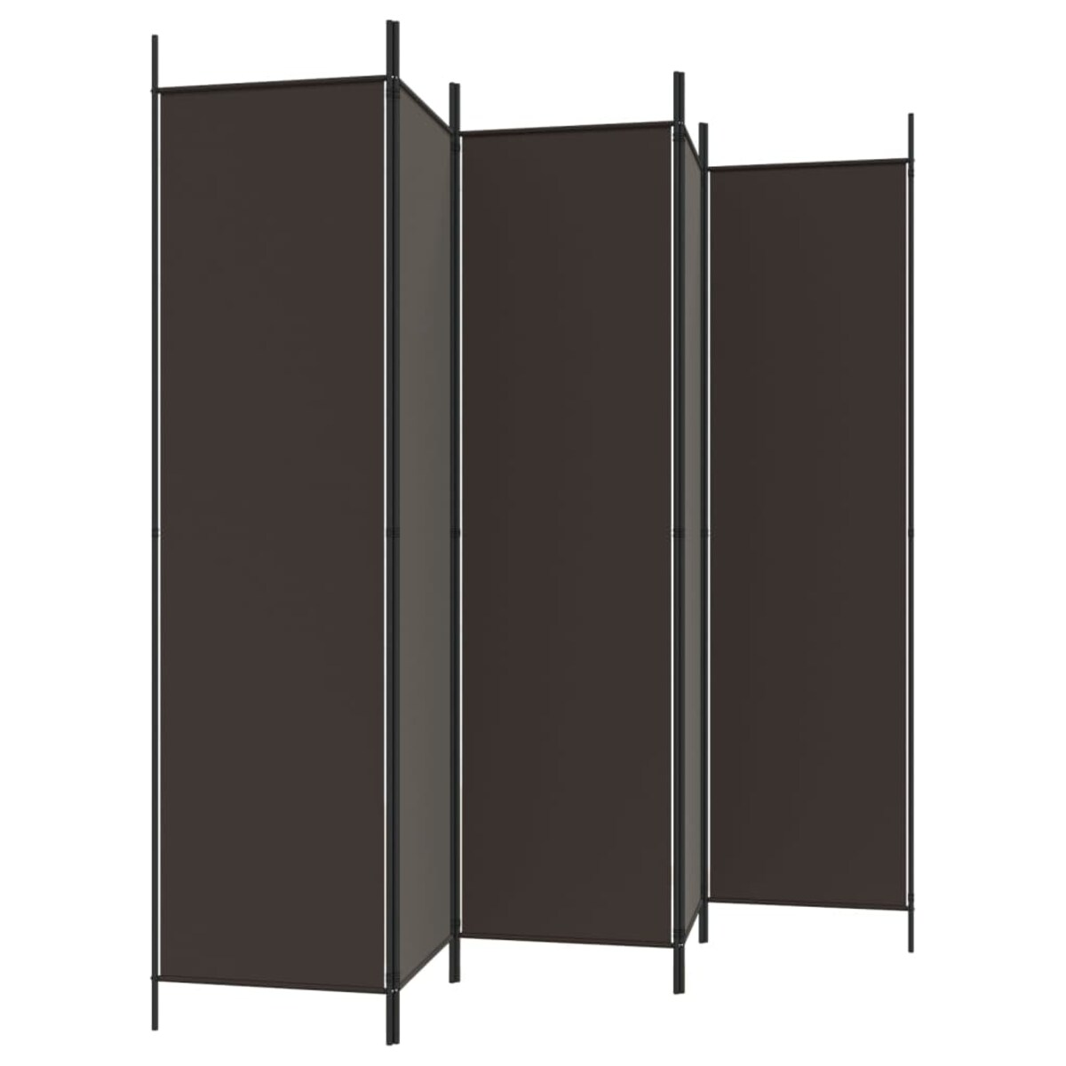 vidaXL Parawan 6-panelowy, brązowy, 300x200 cm, tkanina