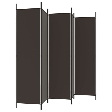 vidaXL Parawan 6-panelowy, brązowy, 300x200 cm, tkanina