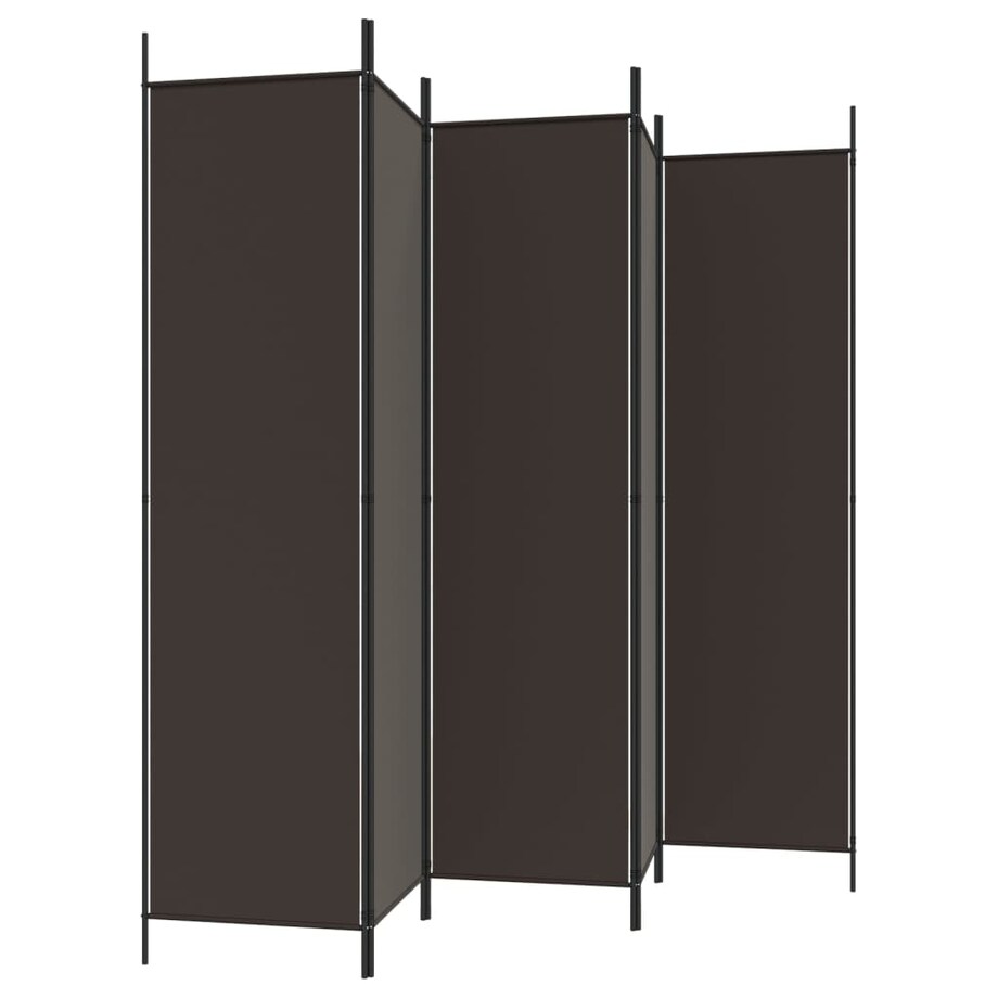 vidaXL Parawan 6-panelowy, brązowy, 300x200 cm, tkanina