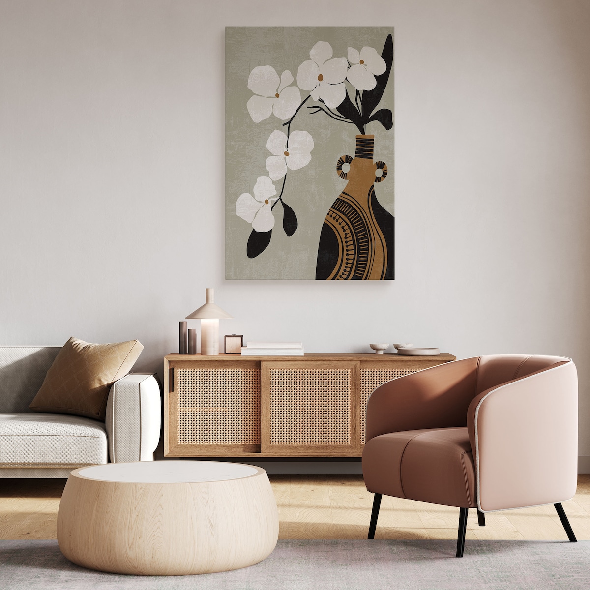 Obraz Orchidea W Stylu Boho 80x120cm