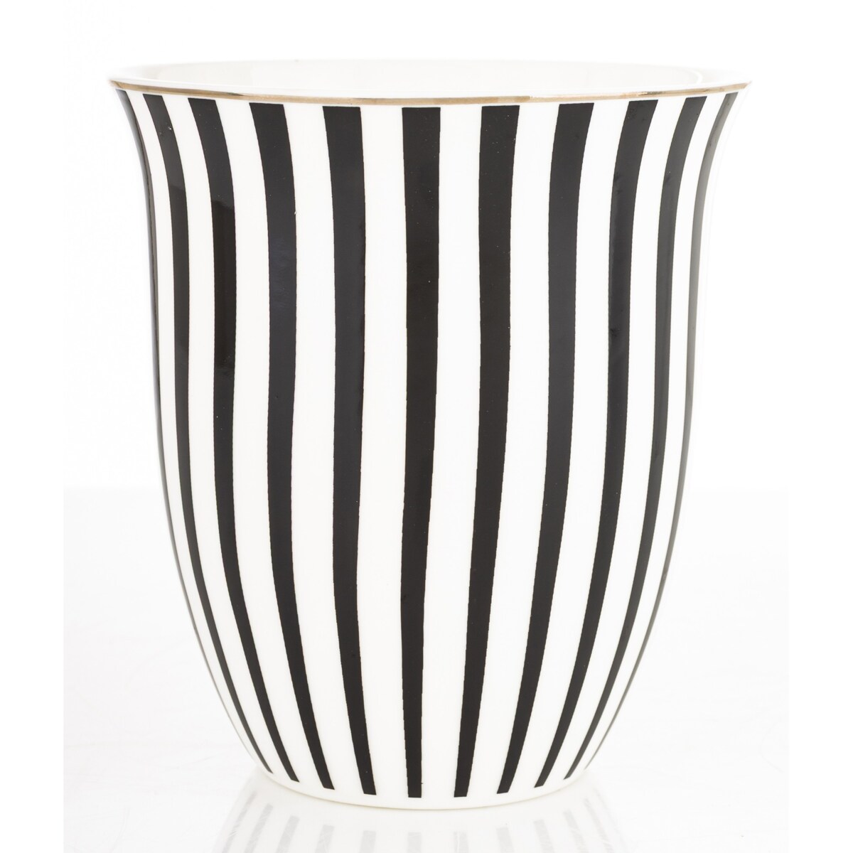 Kubek porcelanowy11,5x13x10 cm w pudełku 450 ml TASSA - w czarno-białe paski