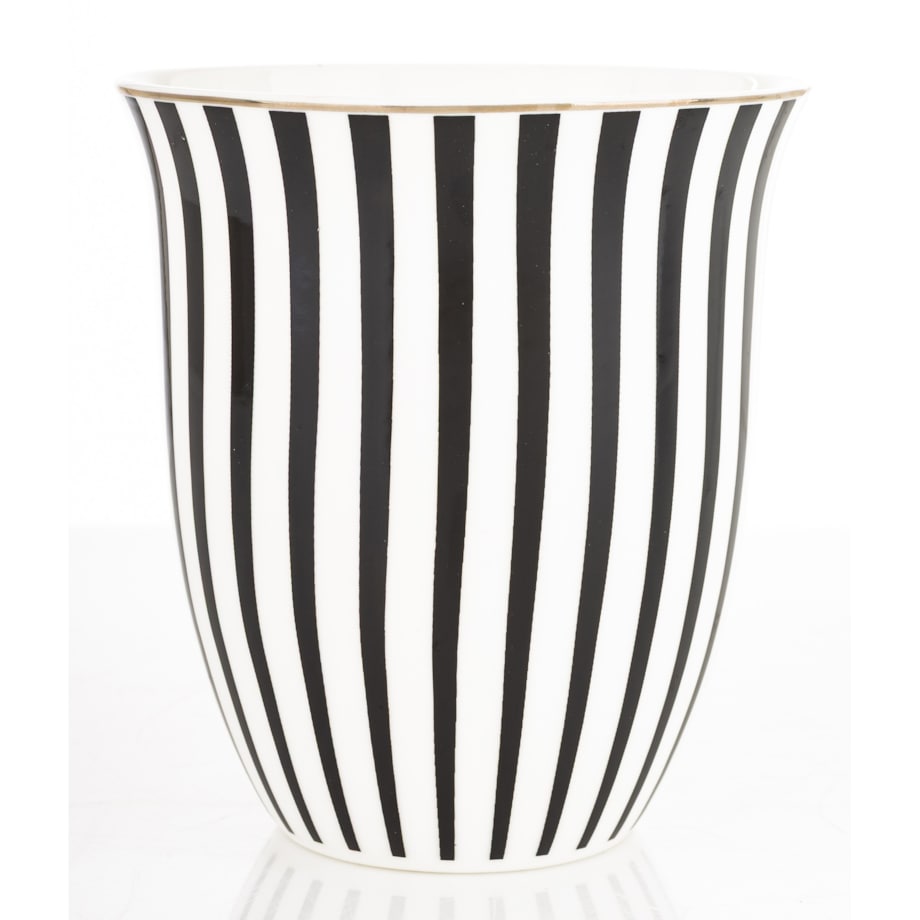 Kubek porcelanowy11,5x13x10 cm w pudełku 450 ml TASSA - w czarno-białe paski