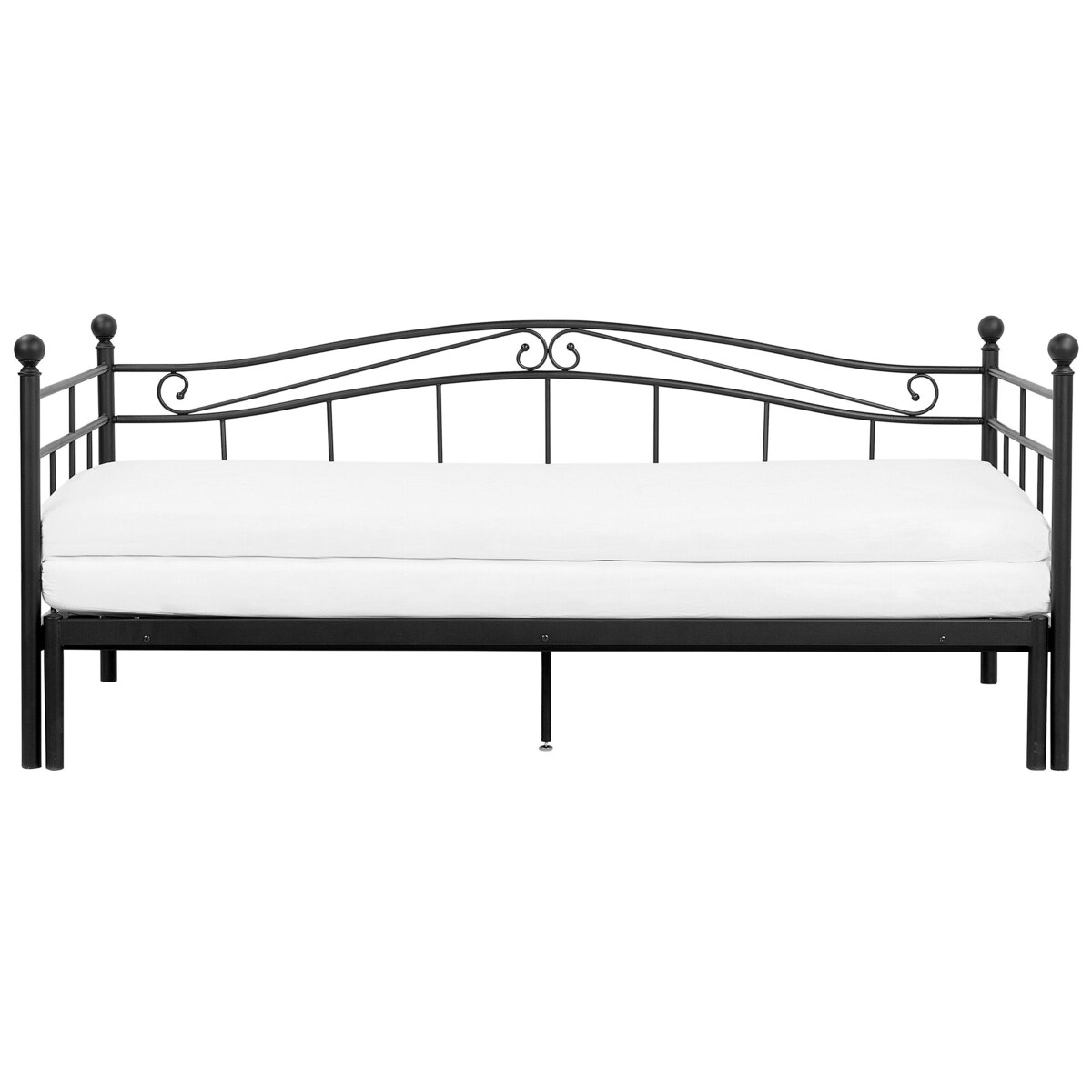 Łóżko wysuwane metalowe 90 x 200 cm czarne TULLE