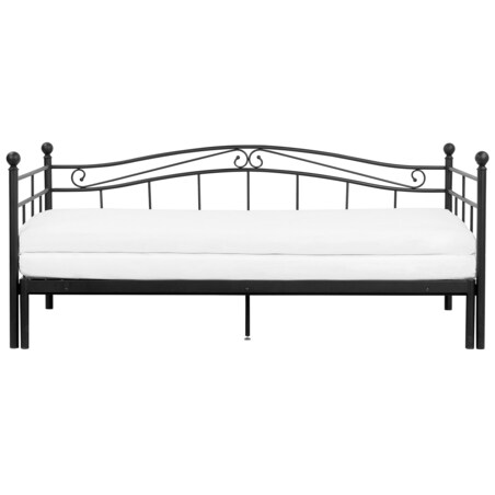 Łóżko wysuwane metalowe 90 x 200 cm czarne TULLE