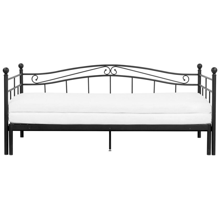 Łóżko wysuwane metalowe 90 x 200 cm czarne TULLE