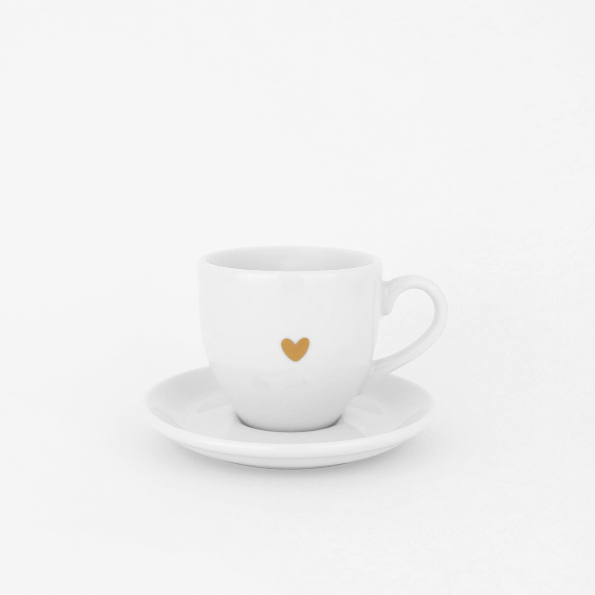 Filiżanka 100 ml espresso ze spodkiem - Złote serce