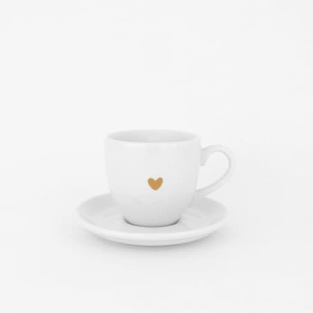 Filiżanka 100 ml espresso ze spodkiem - Złote serce