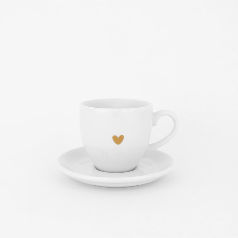 Filiżanka 100 ml espresso ze spodkiem - Złote serce