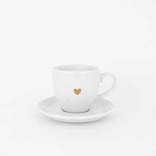 Filiżanka 100 ml espresso ze spodkiem - Złote serce