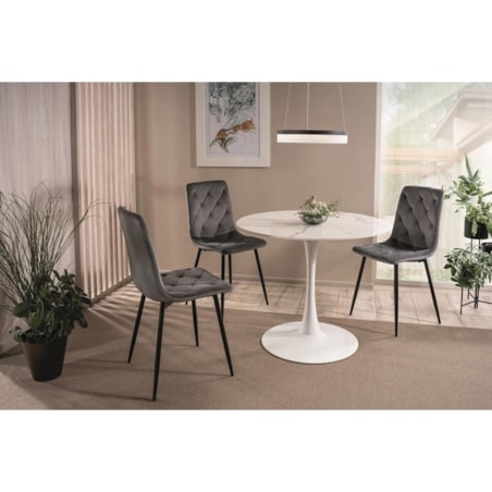 Krzesło tapicerowane JERRY VELVET szare