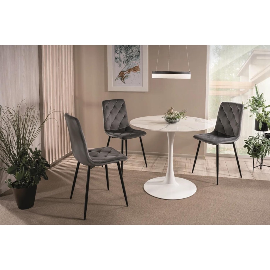 Krzesło tapicerowane JERRY VELVET szare