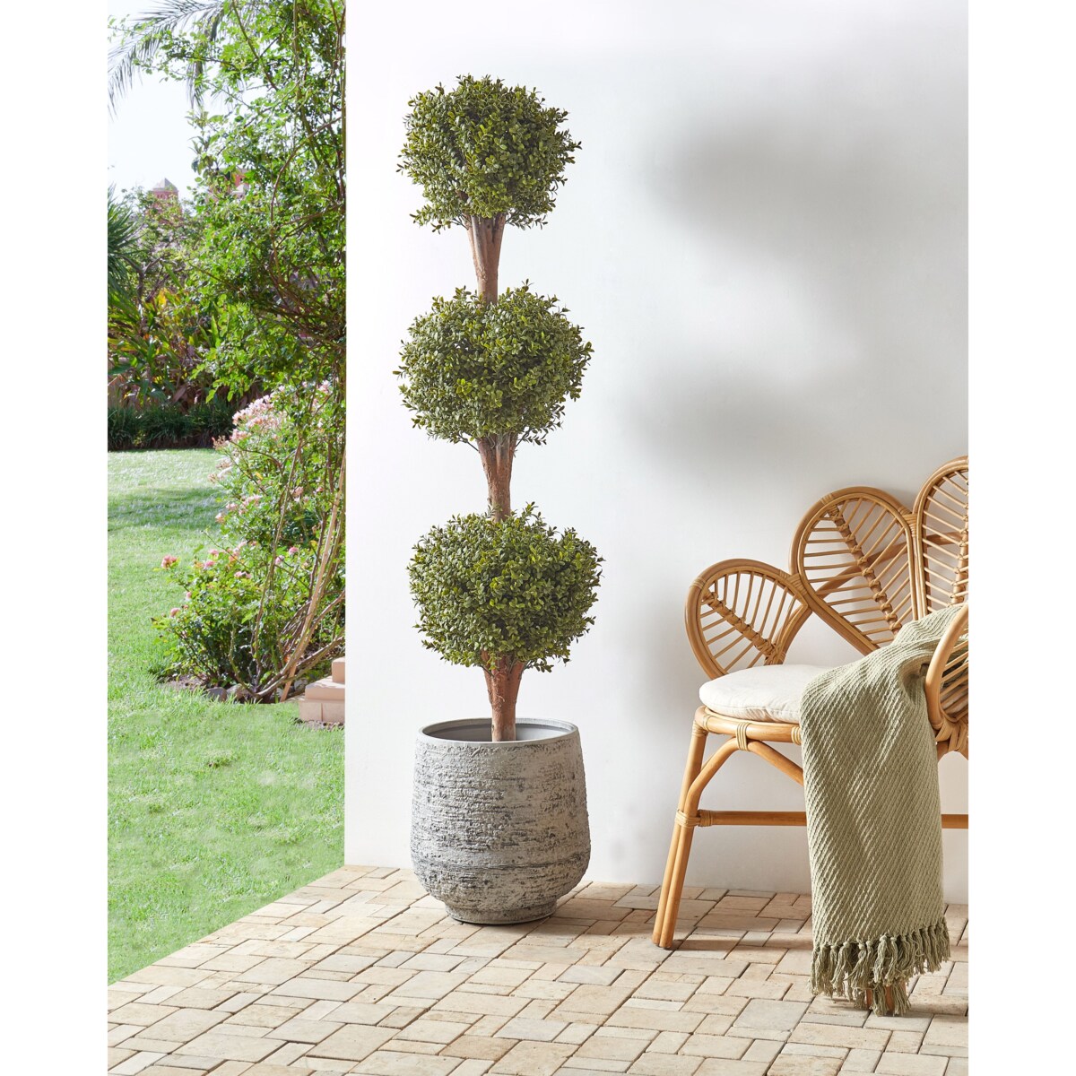 Sztuczna roślina BUXUS BALL TREE 120 cm Zielony